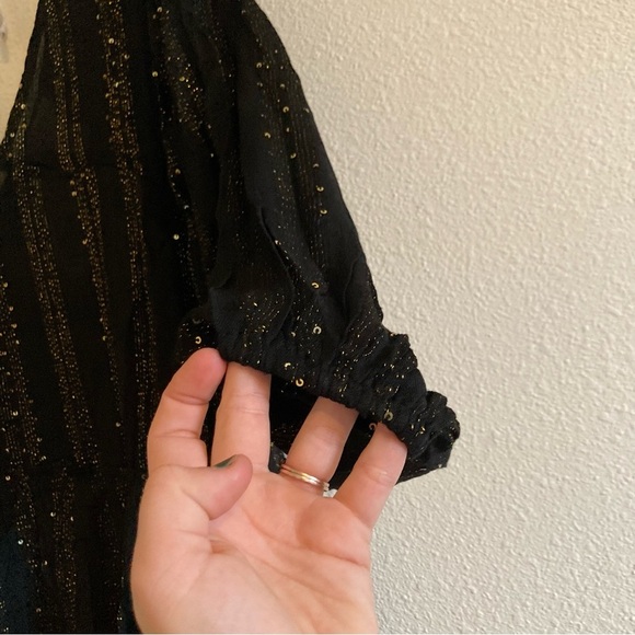 NWT L*Space Byron Metallic Thread Gold Shimer Tunic Dress in Size Small - Picture 8 of 13